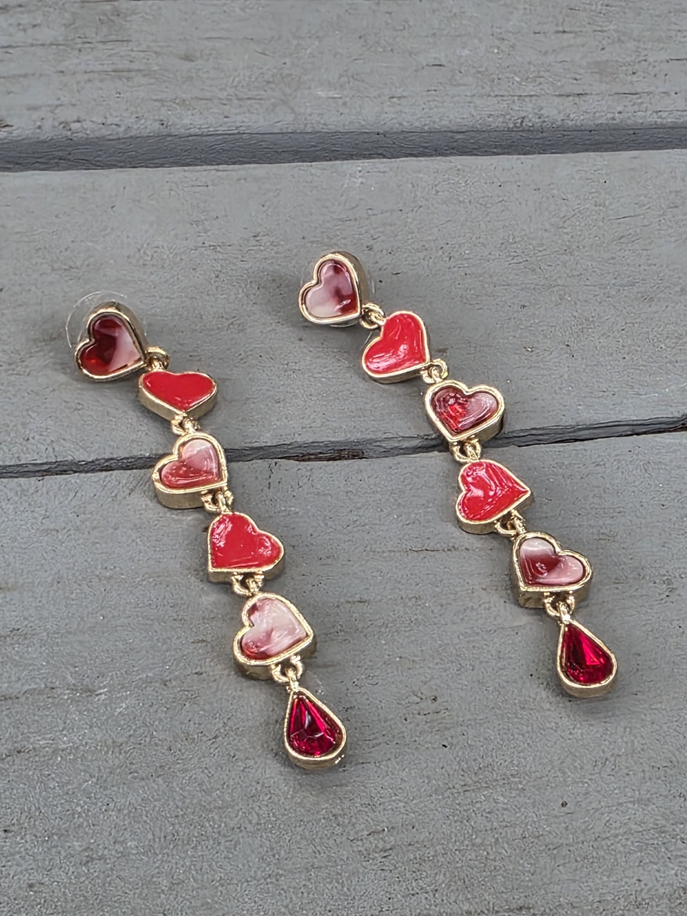 torrid Gold-Tone Red and Pink Heart Drop Earrings